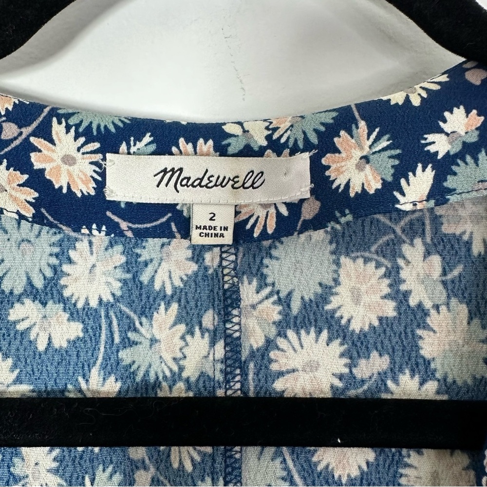Madewell Women’s Side Button Front Floral Mini Dress Size 2 - Picture 4 of 8